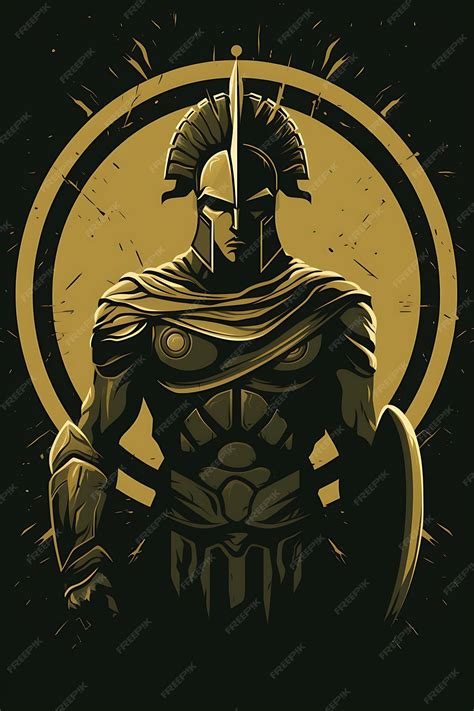 Premium AI Image | Tshirt Design of Greek Hoplite Warrior in a Phalanx ...