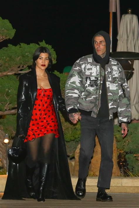 Kourtney Kardashian Wears Red Slipdress for Valentine's Date with ...