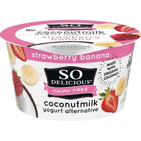 So Delicious Dairy Free Strawberry Banana Coconut Milk Yogurt, 5.3 Oz. - Walmart.com