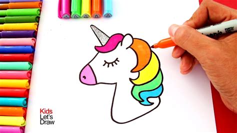 Una forma fácil de dibujar y pintar un UNICORNIO usando marcadores (plumones) - YouTube