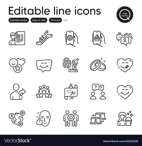 Set of people outline icons contains Royalty Free Vector