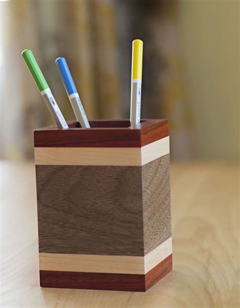 Padauk, Maple and Walnut Pencil Holder – Awesome Teacher Gifts for Desk ...