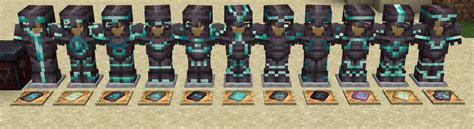 All of the new armor trim patterns & colors on netherite armor! : r/Minecraft