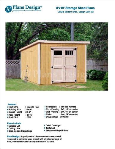 Material List & Instructions 10x10 Storage Shed Plans Package ...