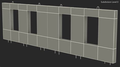 3D model concrete panel windows long - TurboSquid 1685299