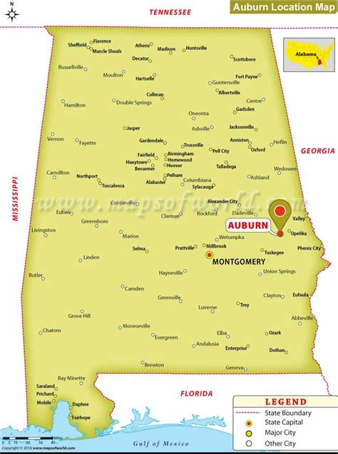 Auburn, Alabama Map