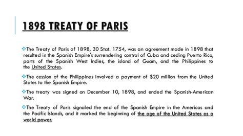 Lo Que Pasó en la Historia: December 10: The 1898 Treaty of Paris ...