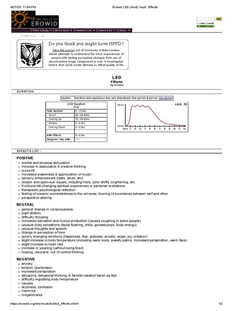 Erowid LSD (Acid) Vault - Effects | PDF | Lysergic Acid Diethylamide ...