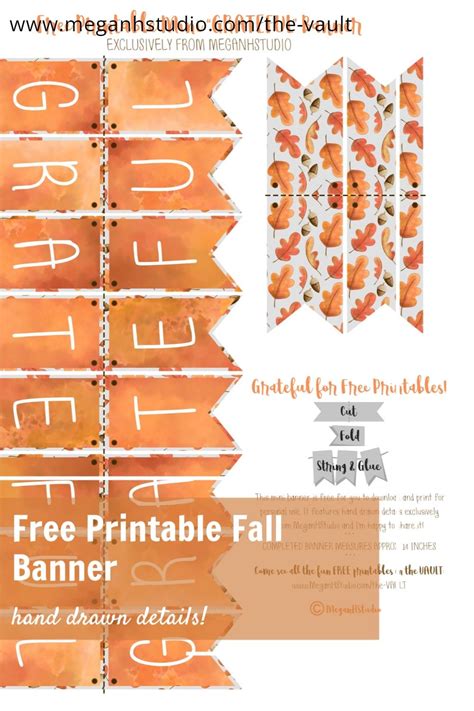 the free printable fall banner is shown