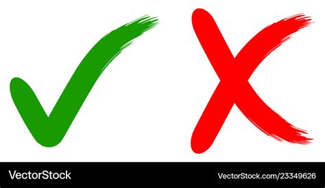 Reject approve calligraphic sign ok no green ed Vector Image