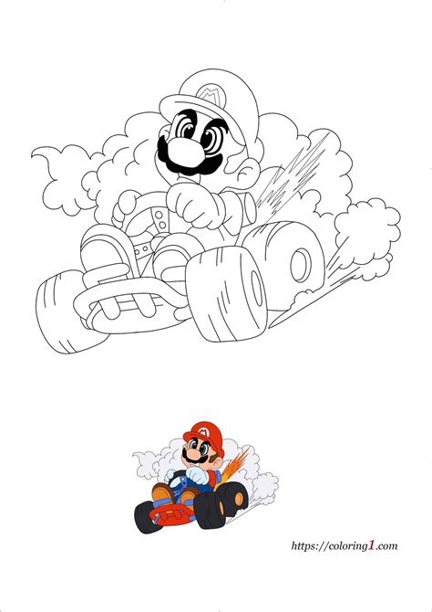 Mario Kart Coloring Pages - 2 Free Coloring Sheets (2021)