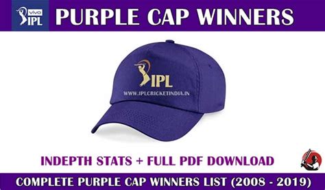 IPL purple cap: complete winners list & holder list (2008-2019)