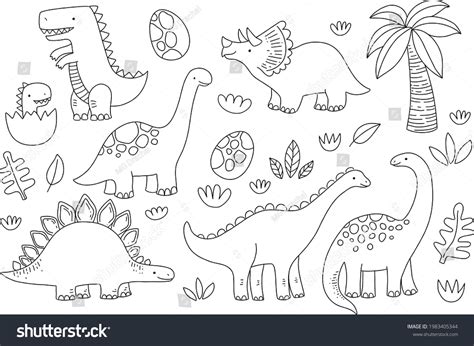 Dinosaur Drawing Outline Royalty-Free Images, Stock Photos & Pictures ...