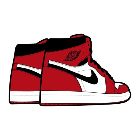 Air Jordan 1 Chicago Red/white Sneaker SVG PNG & JPG File - Etsy