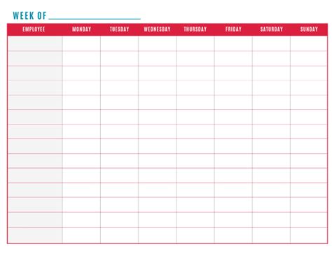 FREE Printable Work Schedule | Manage Your Time Efficiently