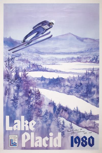 Original vintage poster: 1980 Olympic Winter Games Lake Placid Ski Jump ...