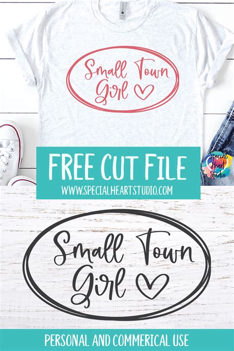 SMALL TOWN GIRL FREE CUT FILE - SPECIAL HEART STUDIO