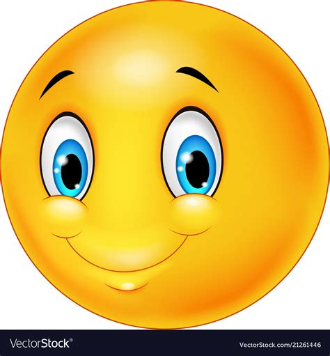 Cartoon emoticon smile on transparent background Vector Image