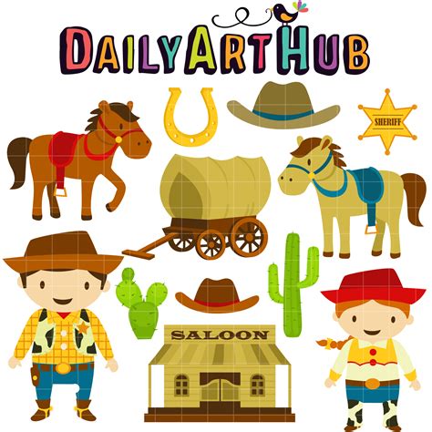 Wild West Cowboy Clip Art Set – Daily Art Hub – Free Clip Art Everyday