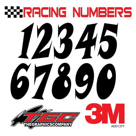 Racing Numbers Vinyl Decals Stickers Snap 3 pack | Vinyl decal stickers ...