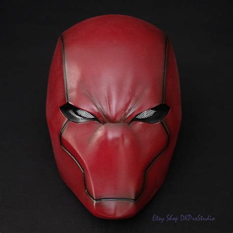 CAFELE Red Hood Mask Deluxe Latex Full Head Helmet With Mesh Eye Game Cosplay Halloween Costume ...