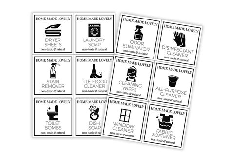 10 Free Printable Labels for Homemade Cleaning Products