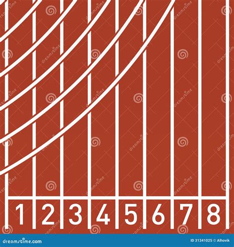 Starting Line on Running Track Stock Vector - Illustration of number, compete: 31341025