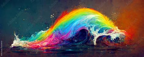 Rainbow splash. Abstract rainbow coloured background. Colourful splashing water Stock ...