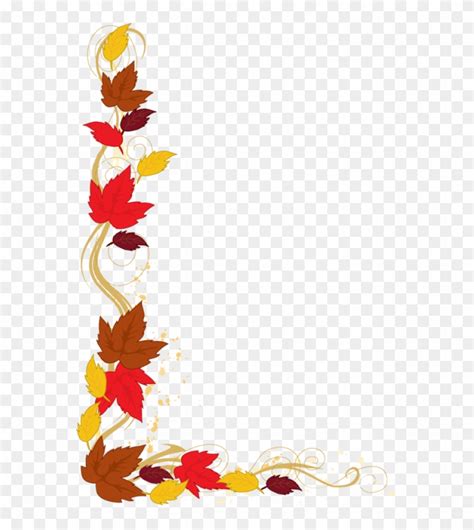 Clip Art Of An Autumn Leaf Border - Thanksgiving Clip Art Borders, HD Png Download - 640x859 ...