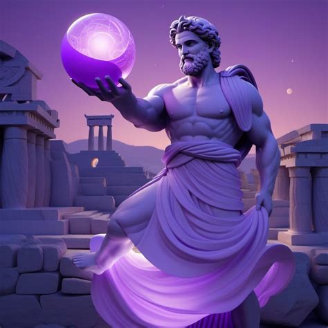 Greek God With Purple Ball in Ancient Greece | Stable Diffusion Online