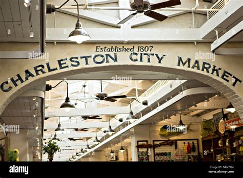 Historic Charleston City Market on Market Street in Charleston, SC ...