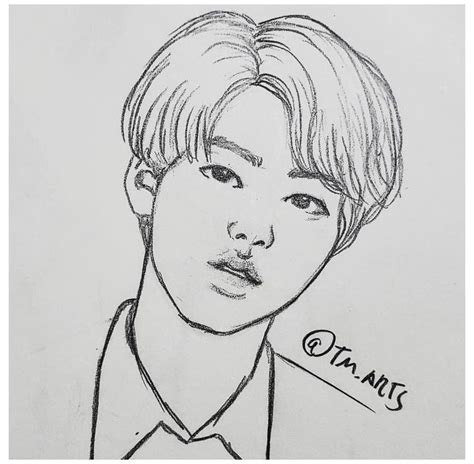 #bts #drawings #pencil #jin #btsdrawingspenciljin | Bts dibujo, Dibujos ...