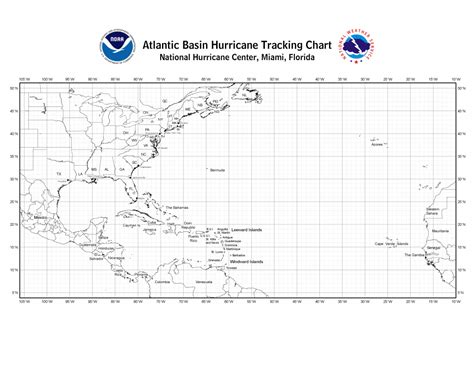 Atlantic Ocean Hurricane Tracking Map - ocean wildlife list