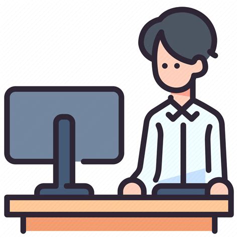 Business, businessman, computer, office, people, work, working icon - Download on Iconfinder