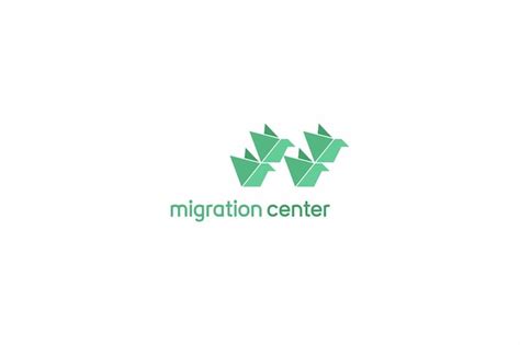 Premium Vector | Template logo design solution for migration center