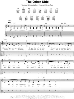 "The Other Side" Sheet Music - 12 Arrangements Available Instantly - Musicnotes