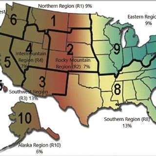 Distribution of study respondents in US Forest Service Regions ...