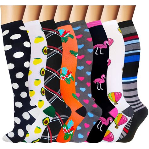 8-Pairs Cool Design Compression Socks for Man and Woman (20-30 mmHG）| – ACTINPUT Compression Socks