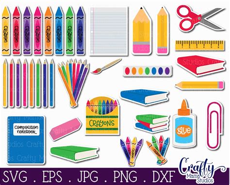 School Supplies Png School Png Teacher Stickers Png | Etsy