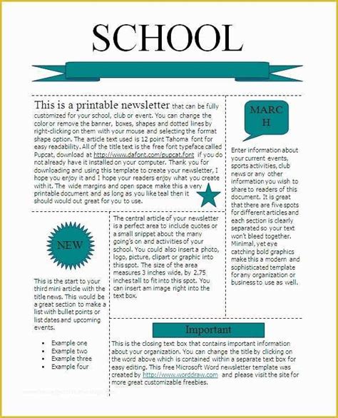 Free School Newsletter Templates for Microsoft Word Of 27 Microsoft ...