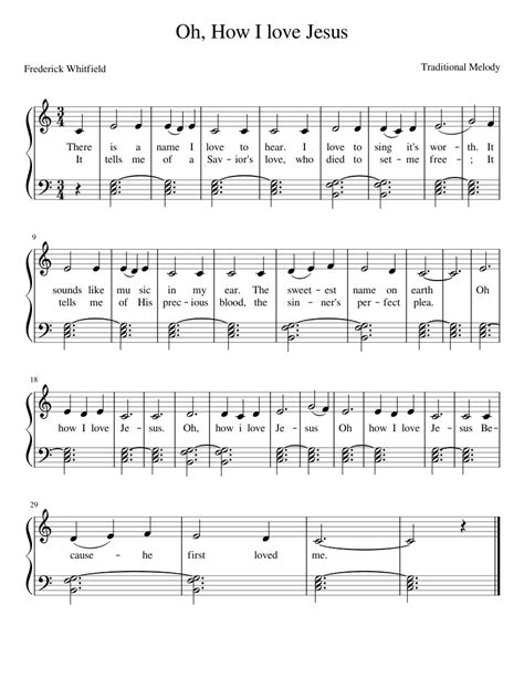 Oh,_How_I_love_Jesus Sheet music for Piano (Solo) Easy | Musescore.com