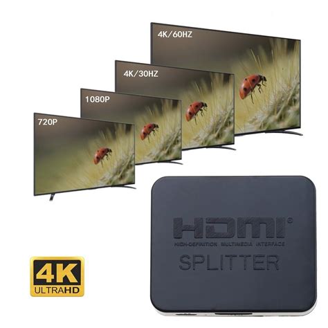 HDMI Splitter 1 in 2 Out 4K 3D Signal Amplifier 1080P for Dual Monitor, Computers & Tech, Parts ...