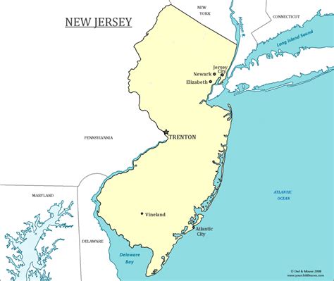 Map Of New Jersey And Surrounding States - Printable Map