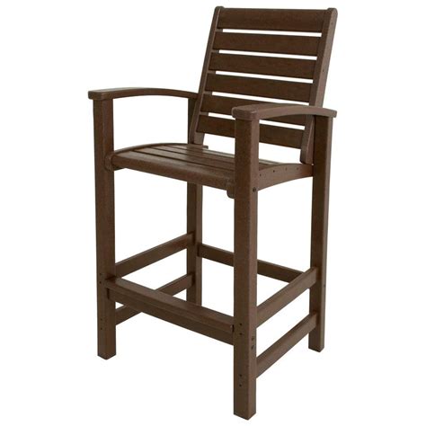 POLYWOOD Signature Mahogany Patio Bar Chair-1912-MA - The Home Depot