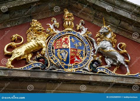 Coat of Arms with Lion and Unicorn, Fort George, Highland, Scotland ...