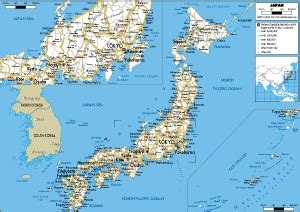 Japan Map (Physical) - Worldometer