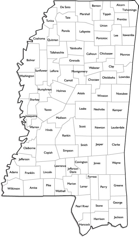 Mississippi County Map Printable