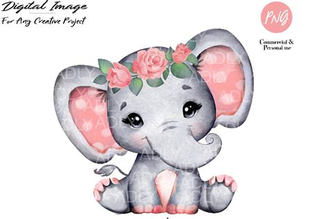 Watercolor Elephant Coral clipart | Elephant clip art, Watercolor elephant, Baby girl elephant