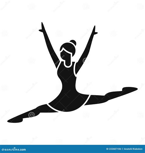 Ballerina Jump Icon Simple Vector. Ballet Silhouette Dance Stock Vector - Illustration of pose ...