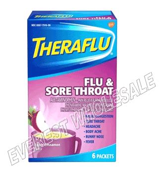 Theraflu Flu and Sore Throat 6 pack Box * Multi Symptom * 3 Boxes – Everest